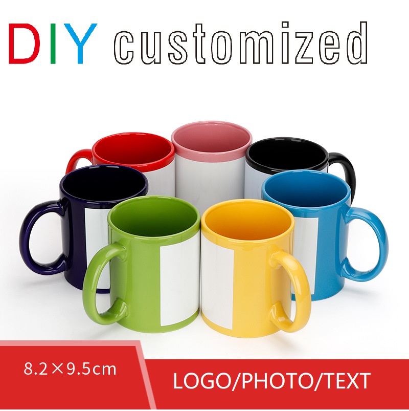 Sublimation Mug White - Zwarte beker DIY LOGO keramische 350ML